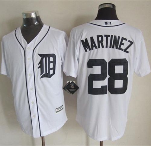 Tigers #28 J. D. Martinez New White Cool Base Stitched MLB Jersey