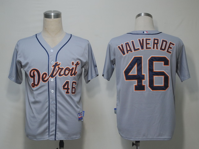 Tigers #46 Jose Valverde Grey Cool Base Stitched MLB Jersey