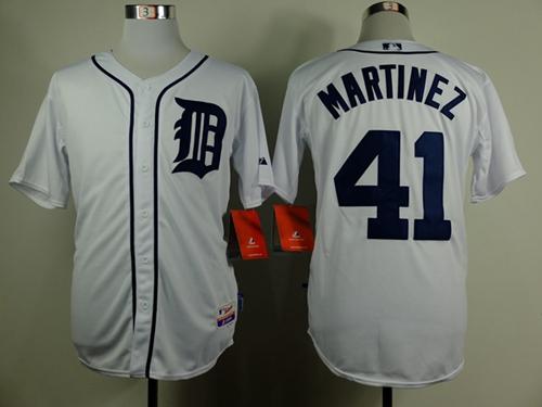 Tigers #41 Victor Martinez White Cool Base Stitched MLB Jersey