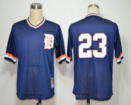Mitchell and Ness Tigers #23 Kirk Gibson Blue Throwback Stitched MLB Jersey