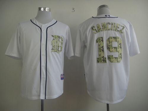 Tigers #19 Anibal Sanchez White USMC Cool Base Stitched MLB Jersey