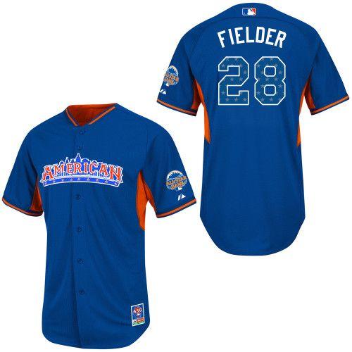 Tigers #28 Prince Fielder Blue All Star 2013 American League Stitched MLB Jersey