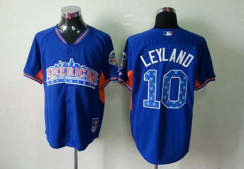 Tigers #10 Jim Leyland Blue All Star 2013 American League Stitched MLB Jersey