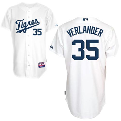 Tigers #35 Justin Verlander White Home 