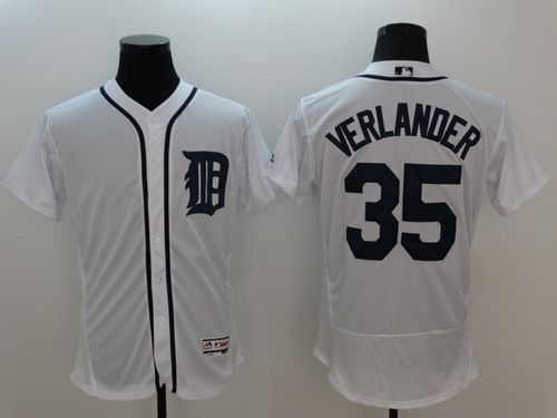 Tigers #35 Justin Verlander White Flexbase Authentic Collection Stitched MLB Jersey