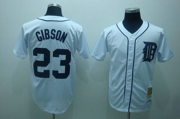 Mitchell and Ness Tigers #23 Kirk Gibson Stitched White Throwback MLB Jersey