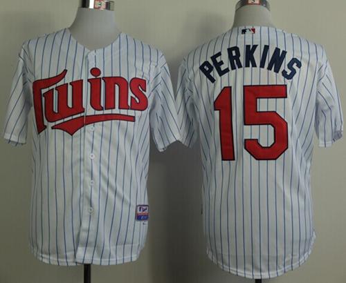 Twins #15 Glen Perkins White(Blue Strip) Cool Base Stitched MLB Jersey