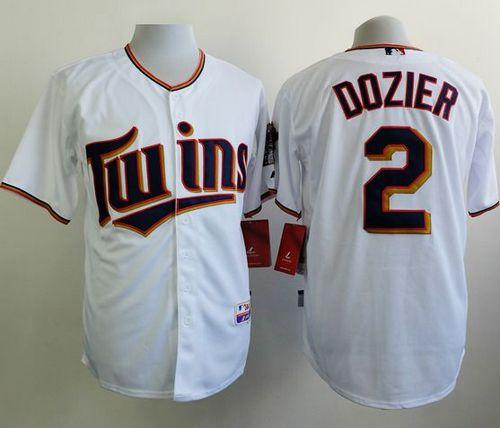 Twins #2 Brian Dozier White Home Cool Base Stitched MLB Jersey