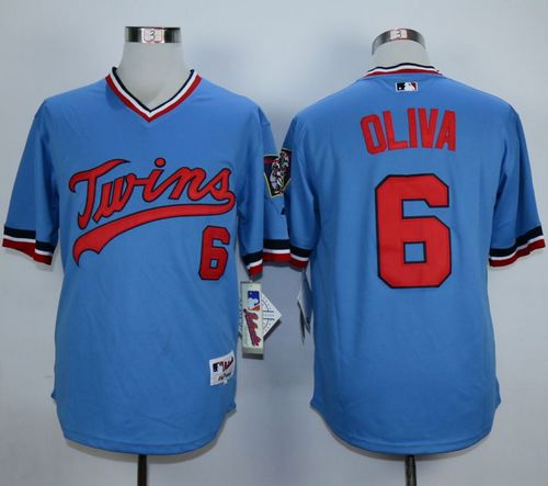 Twins #6 Tony Oliva Light Blue 1984 Turn Back The Clock Stitched MLB Jersey