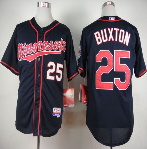 Twins #25 Byron Buxton Navy Blue Alternate Road Cool Base Stitched MLB Jersey