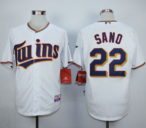 Twins #22 Miguel Sano White Home Cool Base Stitched MLB Jersey