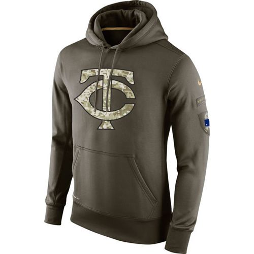 Men's Minnesota Twins  Olive Salute To Service KO Performance Hoodie