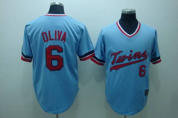 Mitchelland Ness Twins #6 Tony Oliva Stitched Light Blue Throwback MLB Jersey