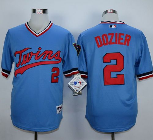 Twins #2 Brian Dozier Light Blue 1984 Turn Back The Clock Stitched MLB Jersey