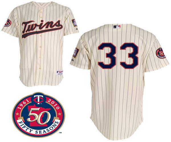 Twins #33 Justin Morneau Stitched Cream MLB Jersey