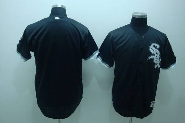 White Sox Blank Stitched Black MLB Jersey