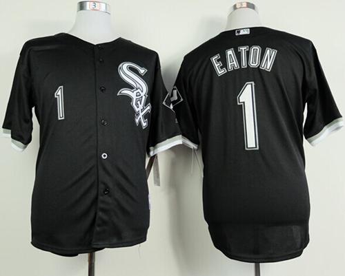 White Sox #1 Adam Eaton Black Cool Base Stitched MLB Jersey