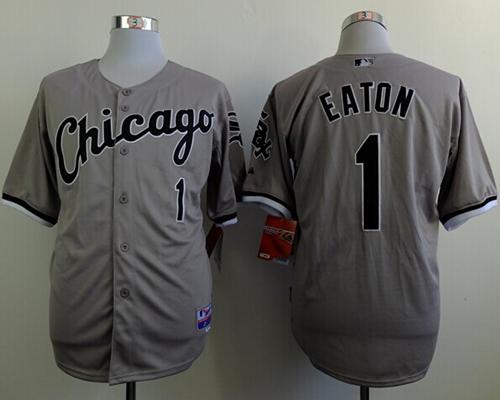 White Sox #1 Adam Eaton Grey Cool Base Stitched MLB Jersey