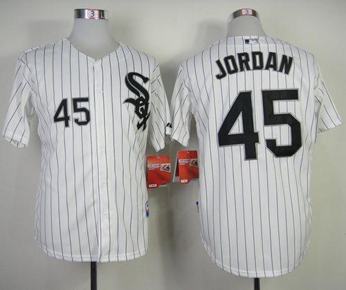 White Sox #45 Michael Jordan Stitched White Black Strip MLB Jersey