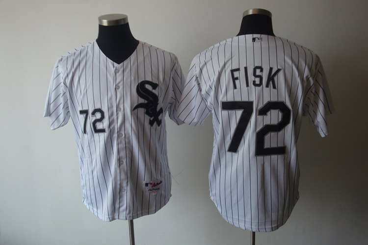 White Sox #72 Carlton Fisk Stitched White MLB Jersey