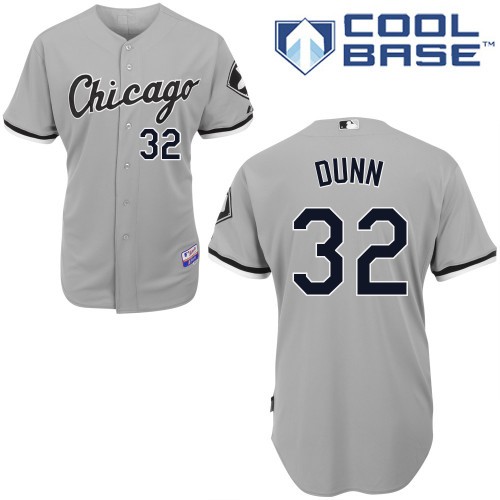 White Sox #32 Adam Dunn Grey Stitched MLB Jerseys