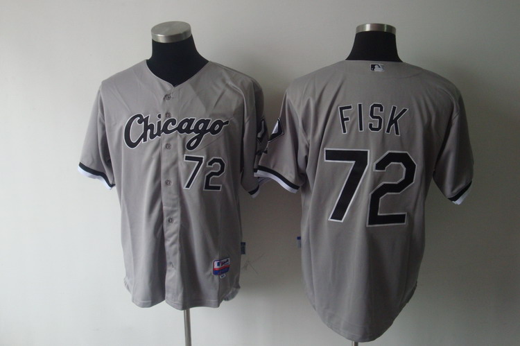 White Sox #72 Carlton Fisk Grey Stitched MLB Jerseys