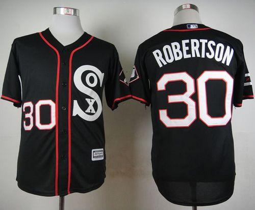 White Sox #30 David Robertson Black New Cool Base Stitched MLB Jerseys