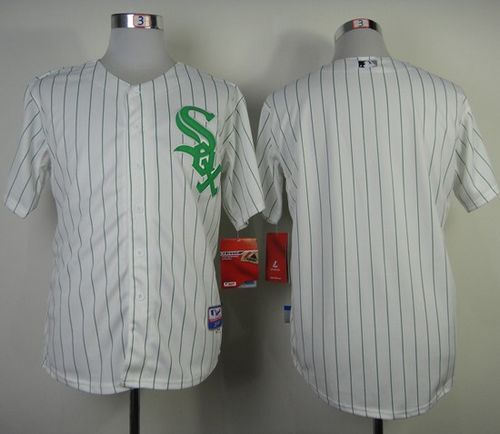 White Sox Blank White Green Strip St. Patrick's Day Stitched MLB Jersey