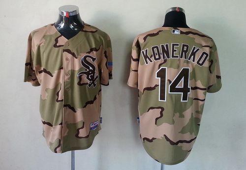 White Sox #14 Paul Konerko Camo Commemorative Military Day Cool Base Stitched MLB Jersey