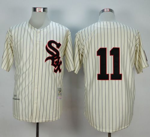 Mitchell And Ness 1959 White Sox #11 Luis Aparicio Cream Stitched MLB Jersey