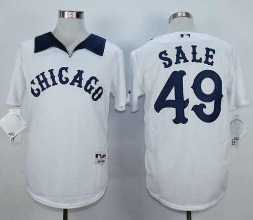 White Sox #49 Chris Sale White 1976 Turn Back The Clock Stitched MLB Jersey