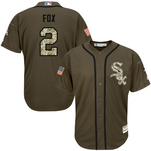 White Sox #2 Nellie Fox Green Salute to Service Stitched MLB Jersey