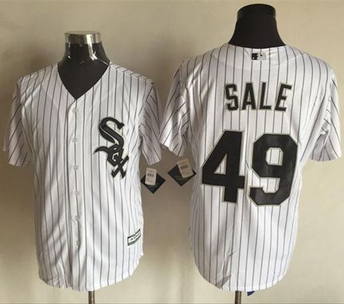 White Sox #49 Chris Sale White(Black Strip) New Cool Base Stitched MLB Jersey