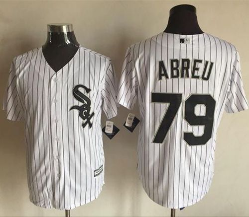 White Sox #79 Jose Abreu White(Black Strip) New Cool Base Stitched MLB Jersey