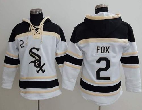 White Sox #2 Nellie Fox White Sawyer Hooded Sweatshirt MLB Hoodie