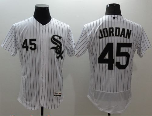 White Sox #45 Michael Jordan White(Black Strip) Flexbase Authentic Collection Stitched MLB Jersey