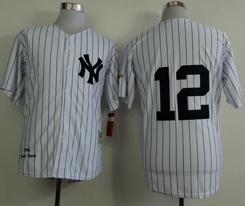 Mitchell And Ness 1996 Yankees #12 Wade Boggs White Throwback Stitched MLB Jersey