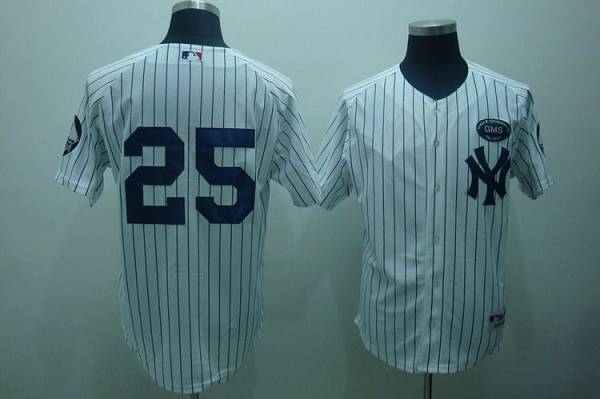 Yankees #25 Mark Teixeira White GMS The Boss Stitched MLB Jersey