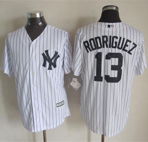 Yankees #13 Alex Rodriguez New White Strip Cool Base Stitched MLB Jersey