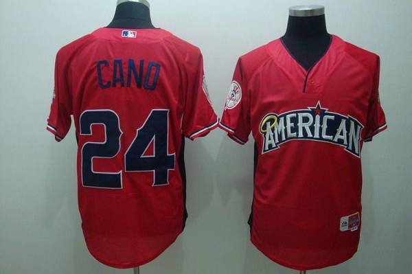 Yankees #24 Robinson Cano Red American League 2010 All Star BP Stitched MLB Jersey