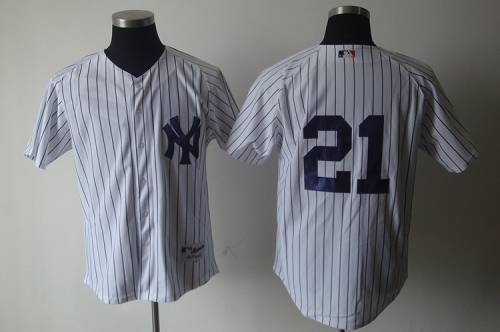 Yankees #21 Paul O'Neill White Cooperstown Stitched MLB Jersey
