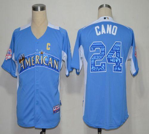 Yankees #24 Robinson Cano Blue 2012 All Star BP Stitched MLB Jersey