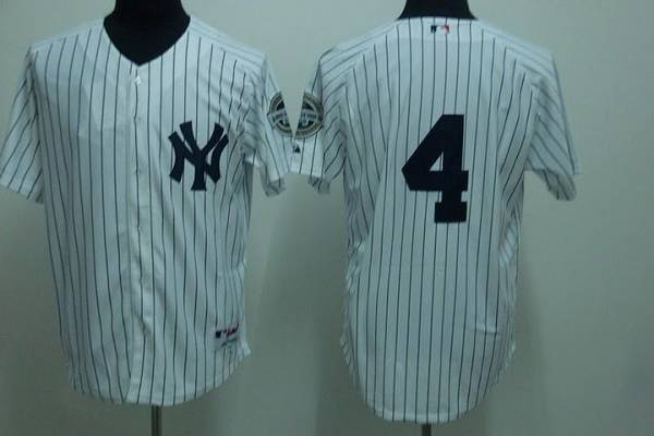 Yankees #4 Lou Gehrig Stitched White MLB Jersey