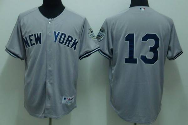 Yankees #13 Alex Rodriguez Stitched Grey MLB Jersey