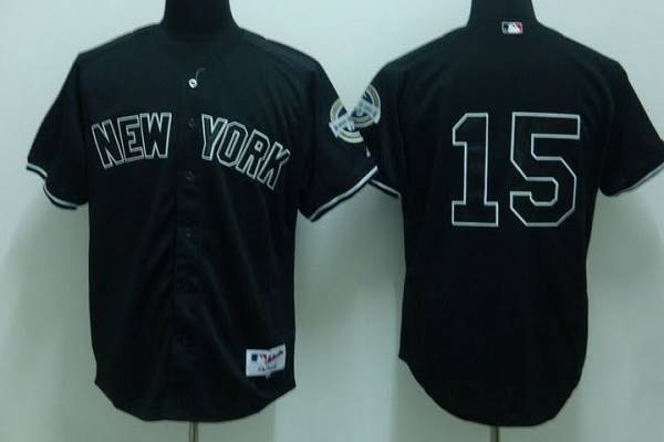 Yankees #15 Thurman Munson Stitched Black MLB Jersey