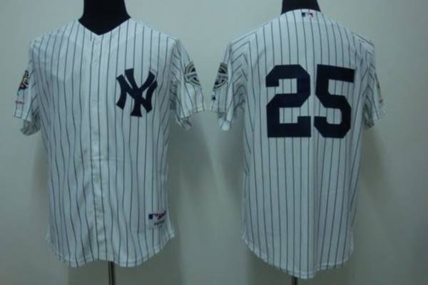 Yankees #25 Mark Teixeira Stitched White MLB Jersey