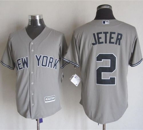 Yankees #2 Derek Jeter Grey New Cool Base Stitched MLB Jersey