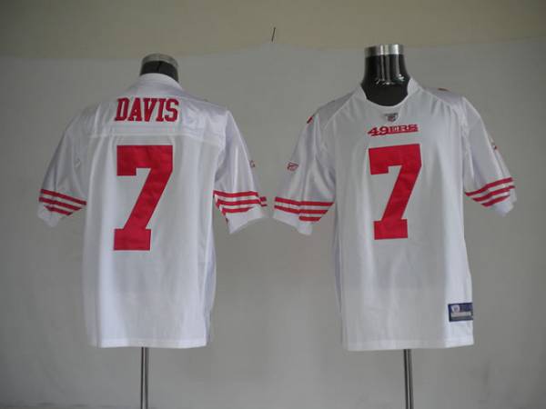49ers Nate Davis #7 Stitched White NFL Jersey