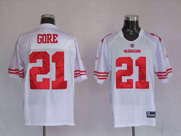 49ers Frank Gore #21 Stitched White NFL Jersey