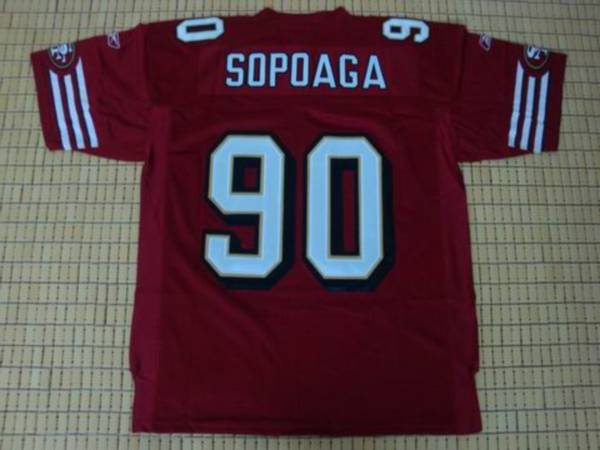 49ers Isaac Sopoaga #90 Stitched Red NFL Jersey